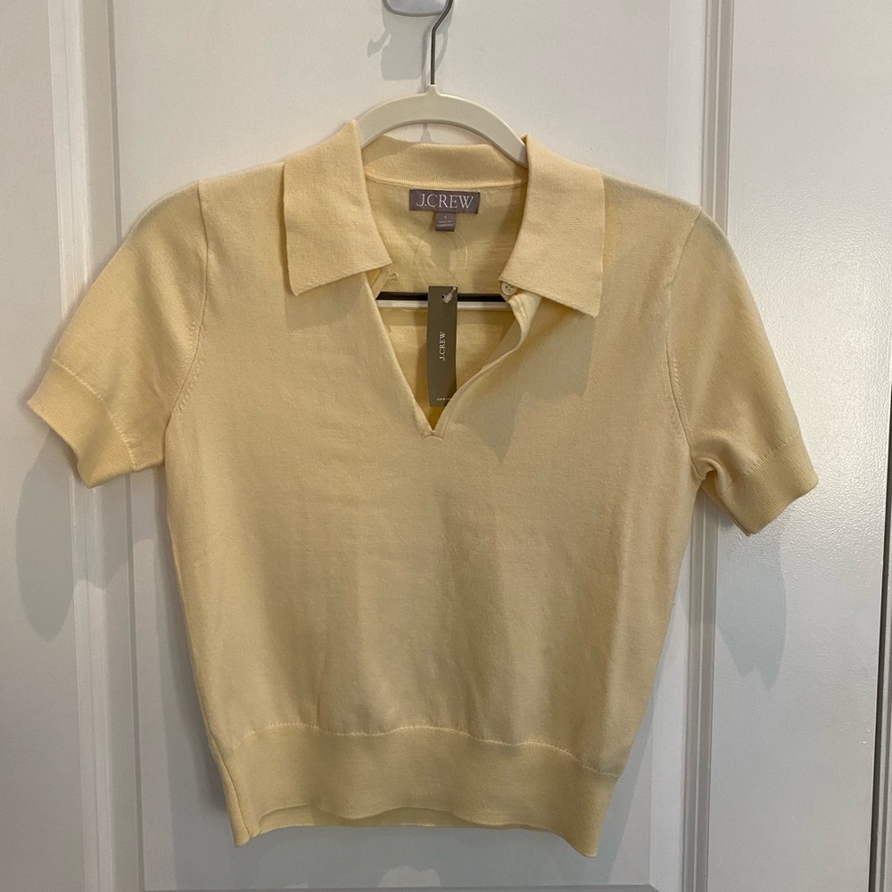 J. Crew NWT Butter Yellow Merino Wool Sweater
